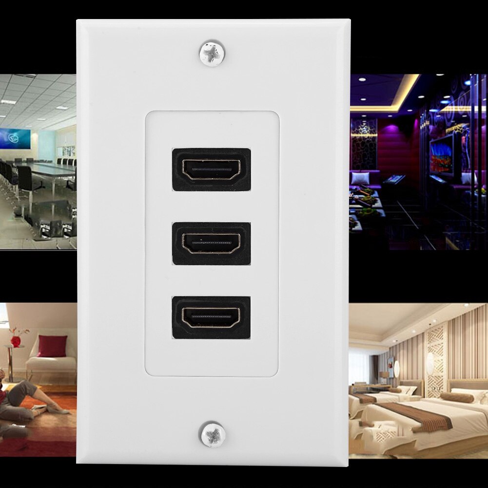 3-- portars hdmi hd videopanel uttagssatser usb navadapter väggplatta monteringsuttag​​ hdmi panel för teknisk ledning