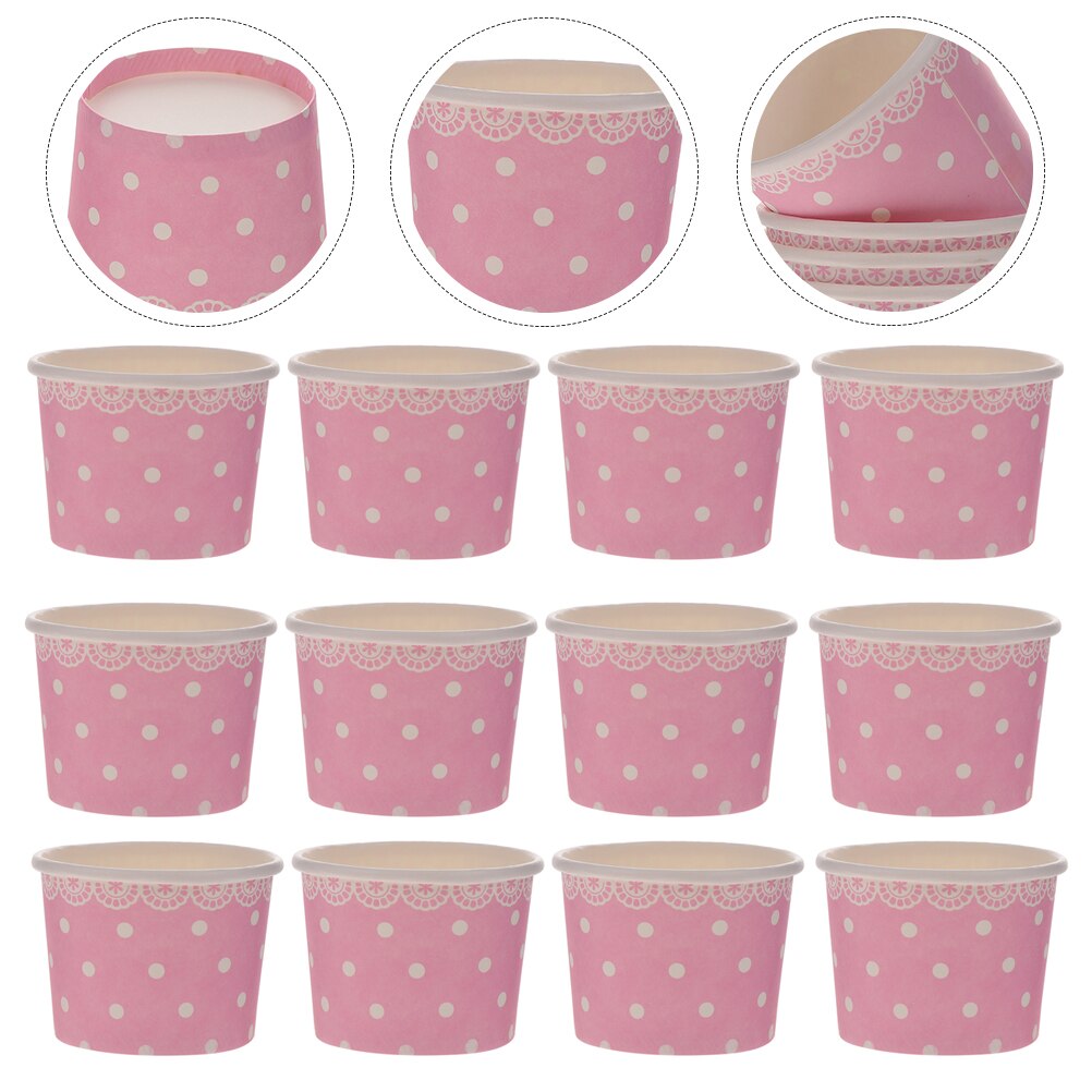 50pcs Disposable Paper Bowls Ice Cream Bowls Food Packaging Containers )
