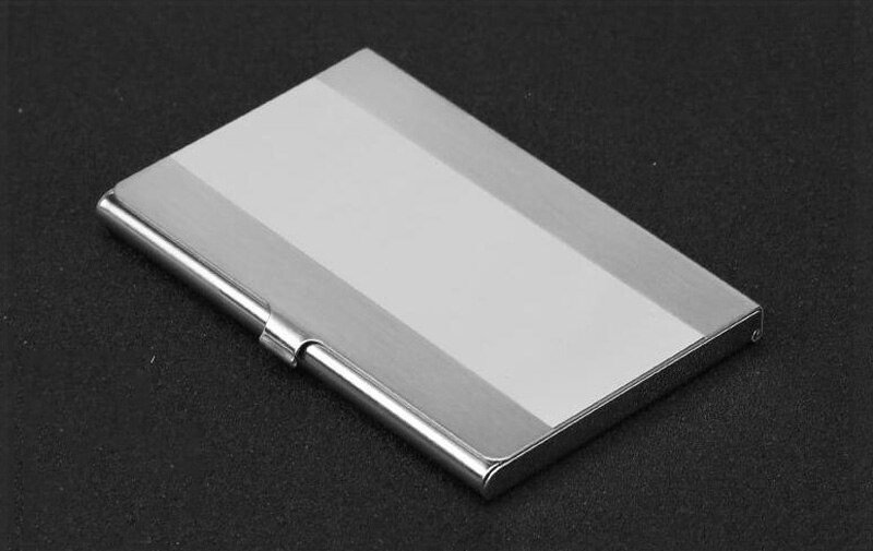 Stainless Steel Business Credit Card Holder Men Women Metallic ID Card Holder Protable Rfid Wallet Porte Carte Blocking Case: zhongguang