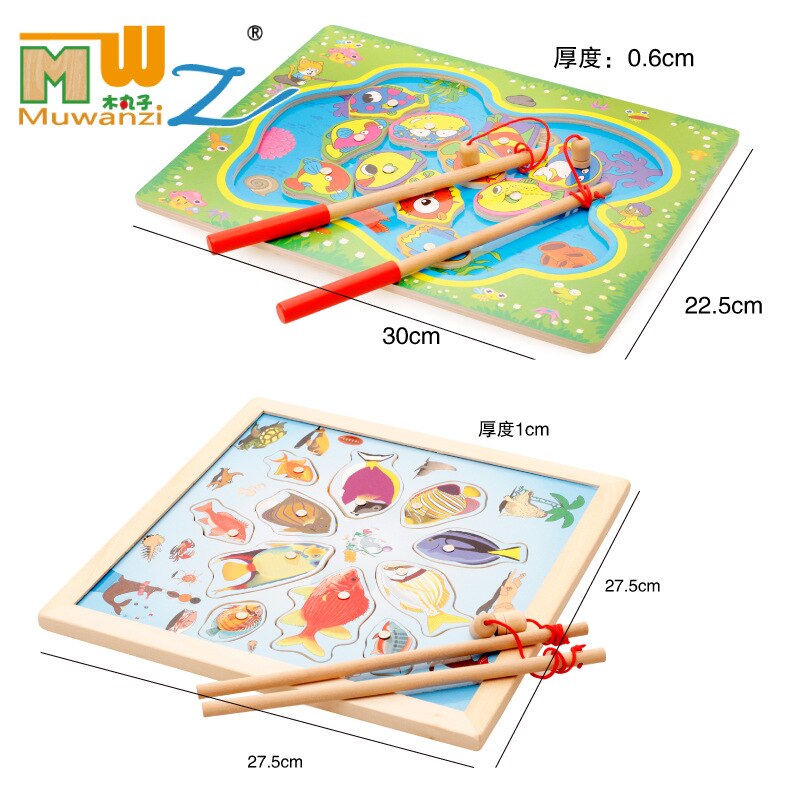 Vis Educatief Baby Houten Speelgoed Magnetische Vissen Speelgoed Set Kerstcadeaus Kinderen Educatief Spel Speelgoed Voor Kinderen M15