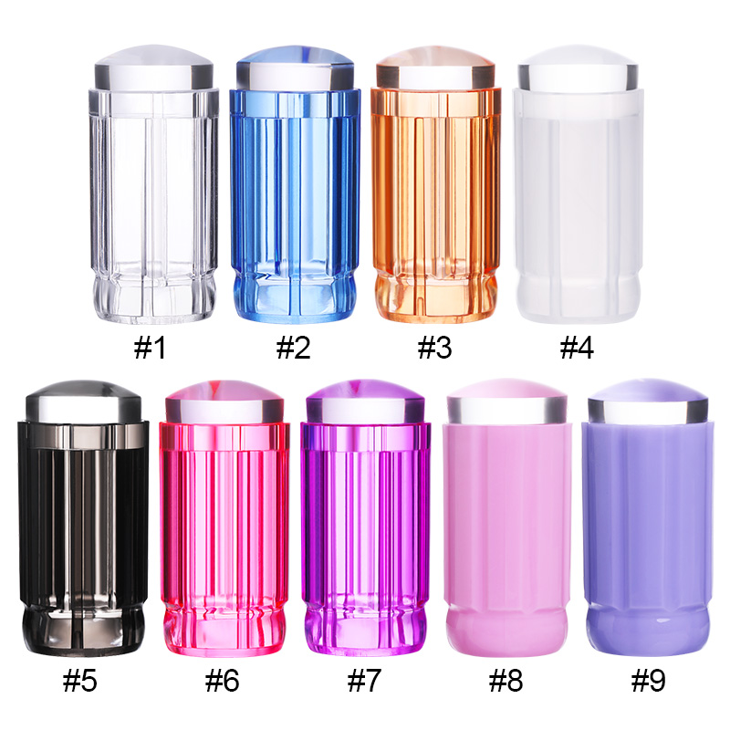 1Pc Silicone Head Nail Art Stamper Scraper Clear Jelly Silicone Stamper for Nail Stamping Plate Scraper Nail Art Tools