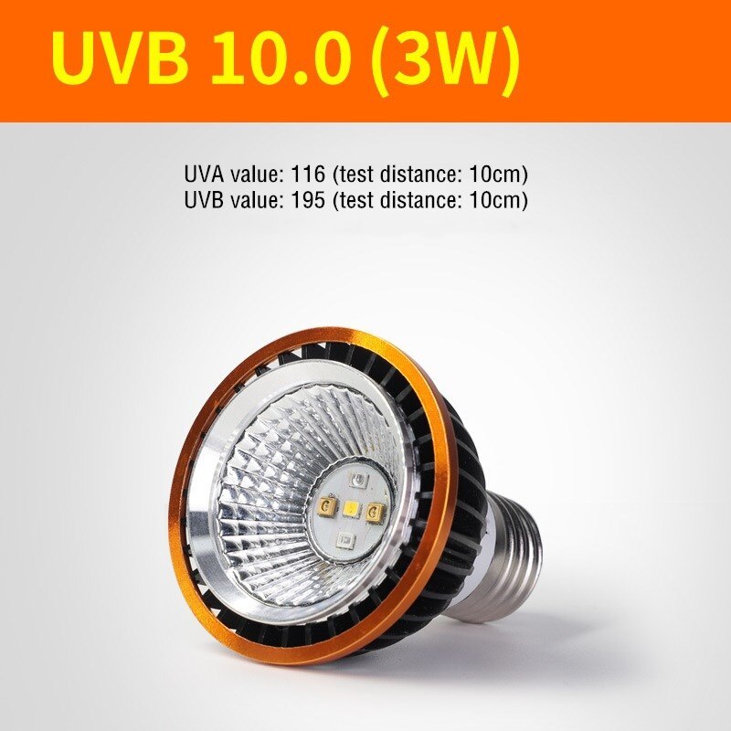 Lámpara de Sol para reptiles UVA + UVB 5,0/10,0 de espectro completo lampara de calor, bombilla LED UV de calor, accesorios para reptiles y anfibios: 2
