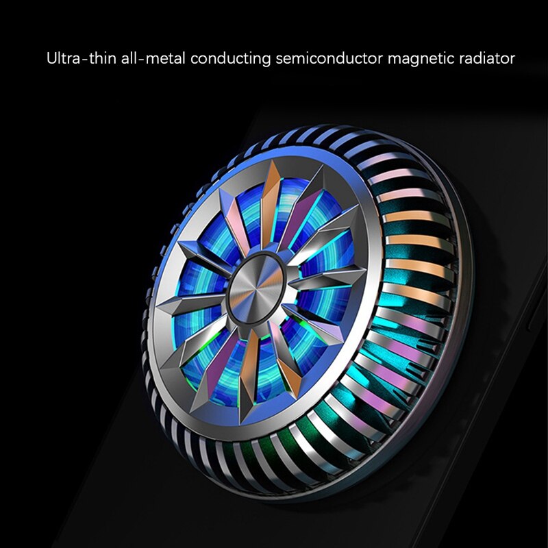 Magnetischer handy-kühler + fingerlinge für handyspiele, halbleiter-metalllüfter, kühlventilator