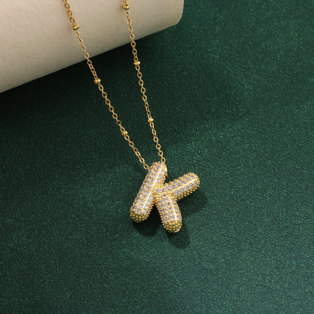 Neue Luxus Zirkon Kristall 26 Englisch Buchstaben Edelstahl Halsketten Für Frauen modisch Weibliche Halsband Kette Schmuck