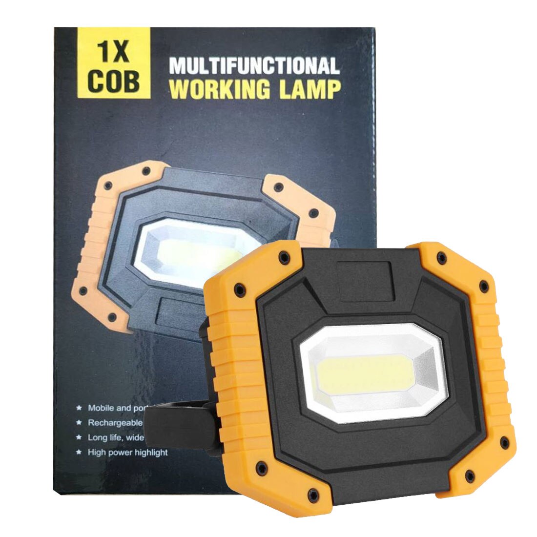 Power COB Work Lamp USB LED Portable Lantern Rechargable Waterproof 3-Mode Emergency Spotlight Floodlight for Camping Hike Run: W841 no battery