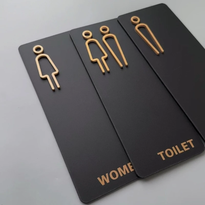 Door Sign Acrylic Restroom Ladies and Gentleman Toilet Sign Plate Mall Office Hotel Wash Room Toilet Reminder Signage Board