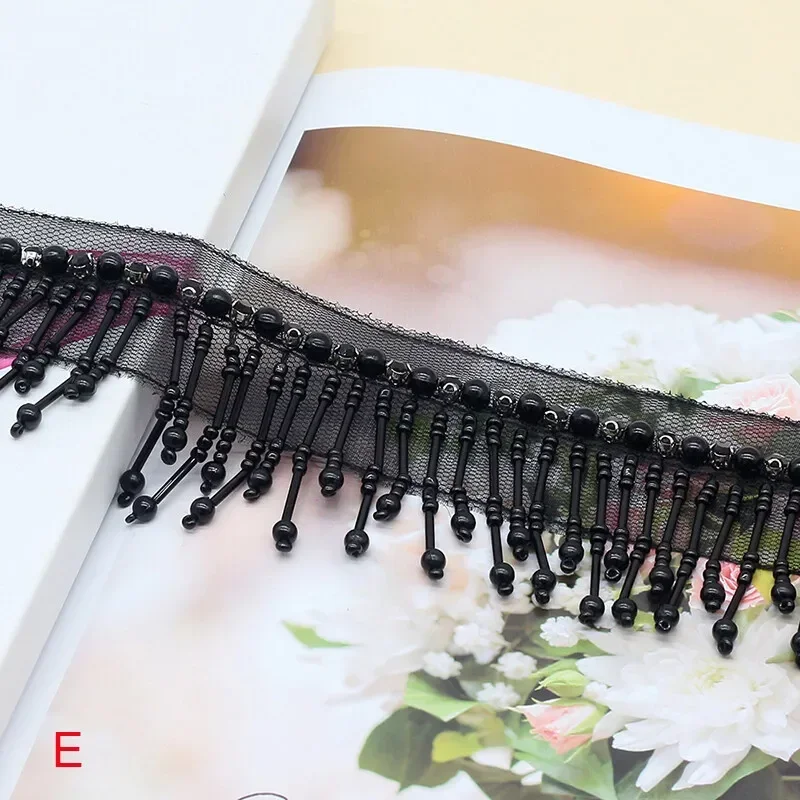 1-5Yards Deepeel 5cm Beaded Trim Sequins Tassels Fringe Sewing Latin Dance Dress Clothes Lace Decorative Trimmings Accessories: XL / Multicolor