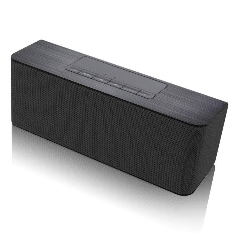 Bluetooth-Compatibel Speaker Draadloze Stereo Geluid Muziek Subwoofer Soundbox Ingebouwde-Microfoon Aux Tf Card Voor Pc smartphone: Black