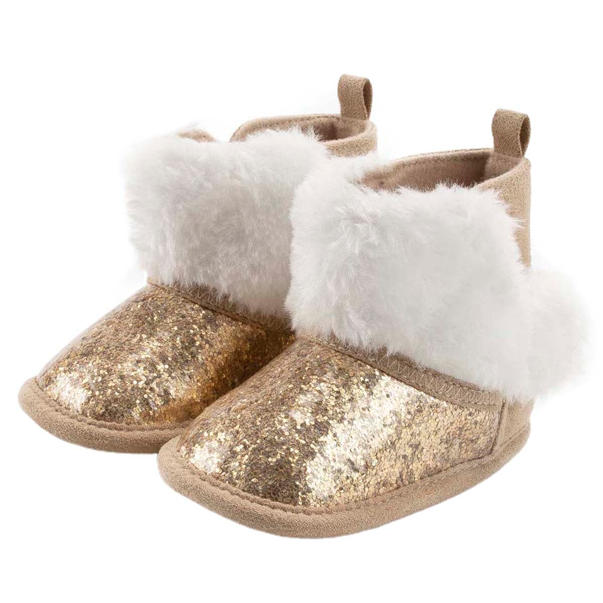 niños niñas botas de nieve zapatos de invierno cálido Piel de lentejuelas músculo suela niño Botas de nieve zapatos para bebés niñas niños botas: B / 7-12 meses