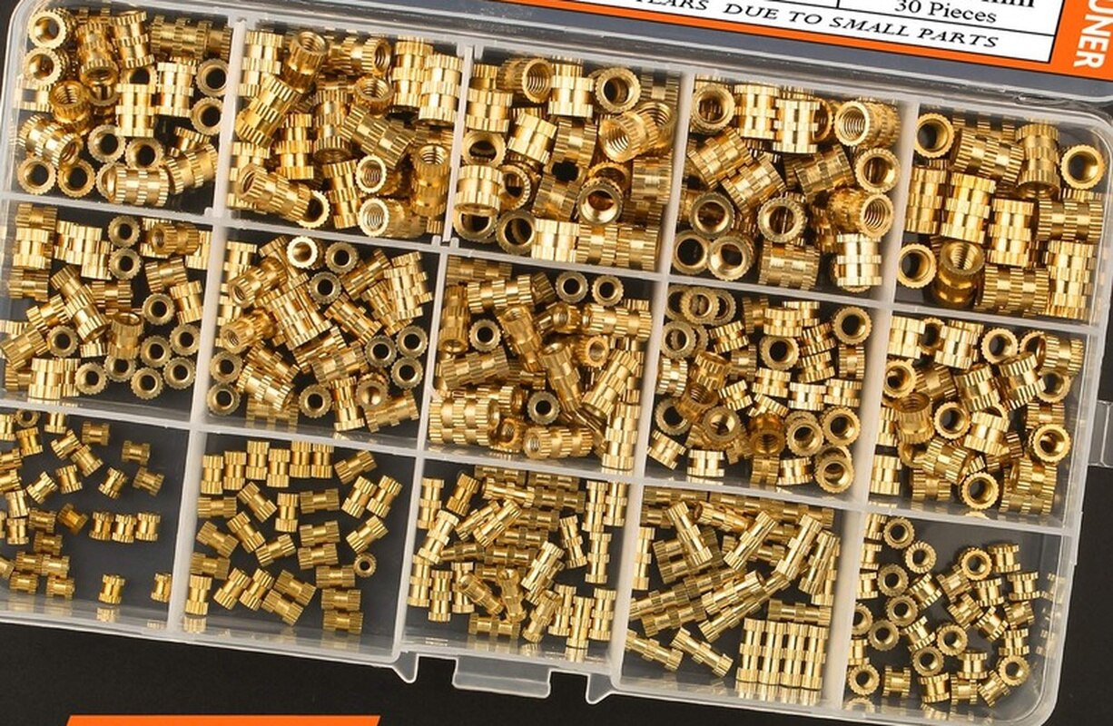 420 Pcs M2 M3 M4 M5 Vrouwelijke Draad Gekartelde Moeren Messing Schroefdraad Insert Inbedding Noten Assortiment Kit