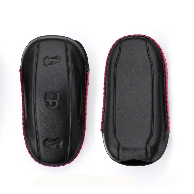 Lederen Auto Smart Afstandsbediening Sleutelhanger Case Houder Cover Key Protectior Voor Tesla Model X /S