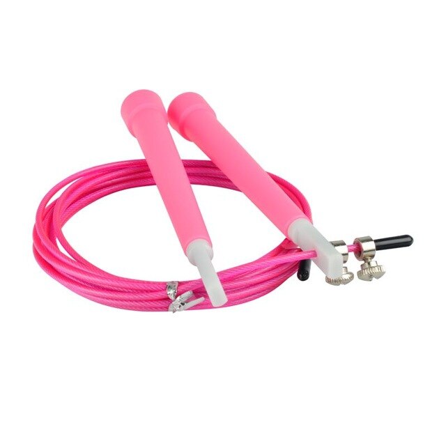 Adjustable Speed Jump Rope Steel Wire Skipping Skip Fitness Crossfit Exercise Workout 3 Meters Home Gym And Exercise Equipment: Pink