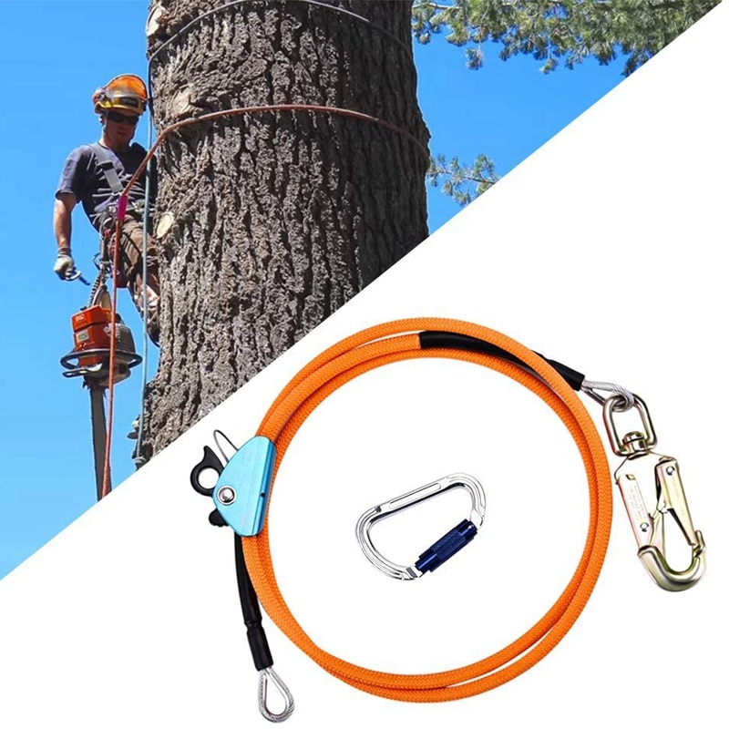 1/2 tommer x 8 ståltråd kerne flip line kit klatring positionering arborister klatrere træklatrere – Grandado