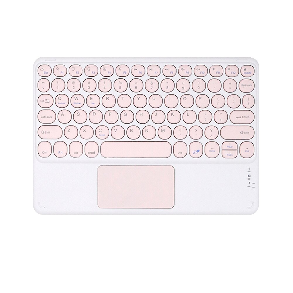 Mini teclados inalámbricos portátiles con Bluetooth y panel táctil, teclado Universal de 10 pulgadas para iPad, Samsung, tabletas y teléfonos inteligentes: PinkC-10 inch