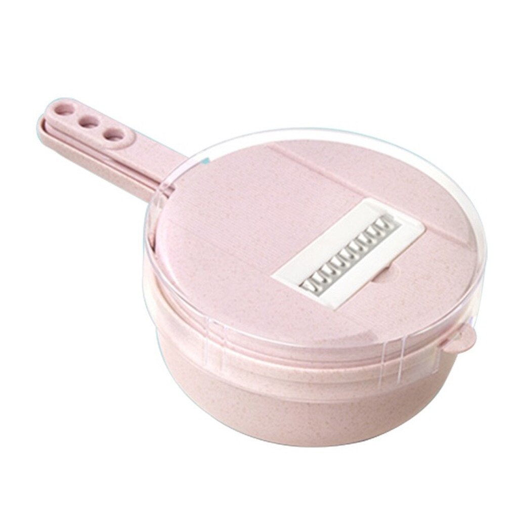 Wheat Straw Cutter Food Chopper Potato Slicer Vegetable Fruits Shredder 8 Pieces Multi-function Cutting Kitchen Grinding Device: Pink