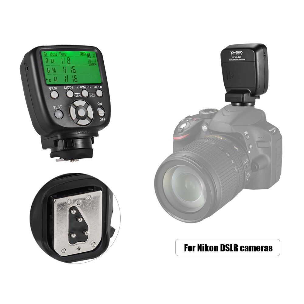 Yongnuo  yn560- tx ii handmatige flitser afstandsbediening lcd-zender voor nikon canon dslr-camera naar speedlite-ontvanger