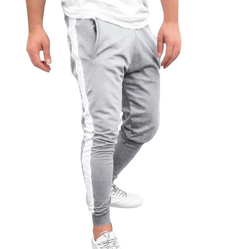 VERTVIE pantalon décontracté survêtement rue Hip Hop Jogging Fitness vêtements de sport pantalon de survêtement rayures pantalon de Jogging: 3 / M