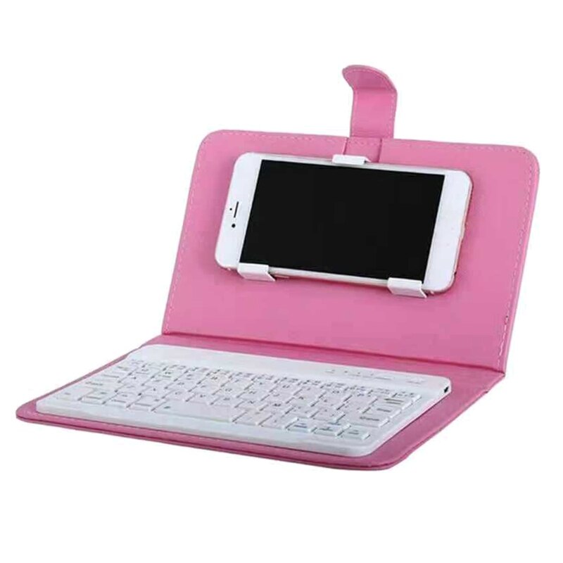 XX9A Wireless Bluetooth-compatible Keyboard with Portfolio Flip Leather Case Cover with for 4.5&#39;&#39;-6.8&#39;&#39; Phones