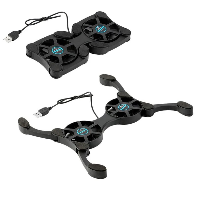 Usb Laptop Fan Stand Notebook Foldable Fan Cooler Notebook Cooling Pad with 2Fans Radiator Cooler Master Computer Accessories
