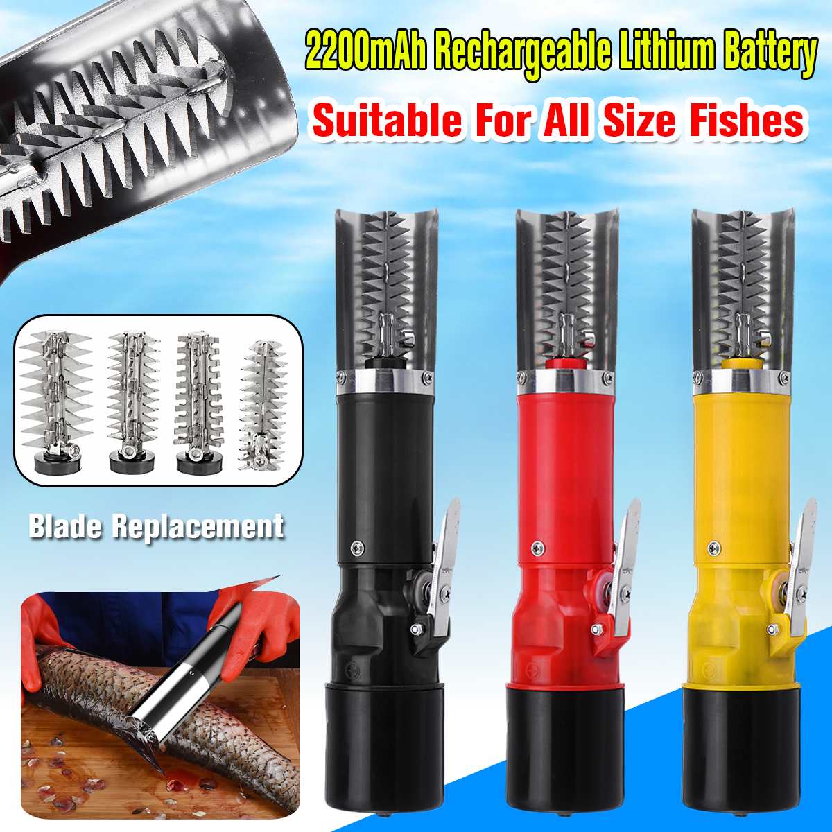 120W Portable Cordless Electric Fish Scaler Waterproof Fish Scale Scraper Easy Fish Stripper Scale Remover Cleaning Scaling Tool