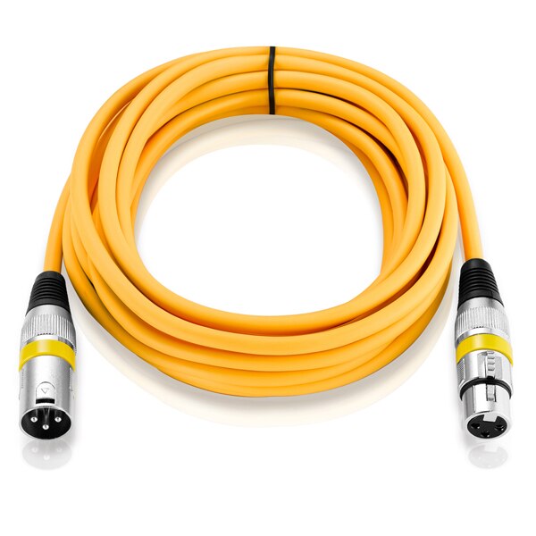 Bochara XLR Cable Male to Female M/F 3Pin OFC Audio Cable Foil+Braided Shielded For Microphone Mixer Amplifier 1m 2m 3m 5m 10m: Yellow / 10m