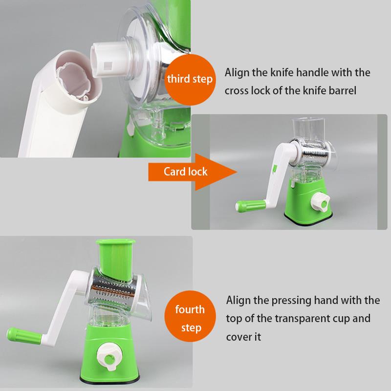 3 In 1 Multifunctionele Roterende Rasp Keuken Accessoires Groentesnijder Eten Processors Aardappelen Snijden Versnipperen Gadget