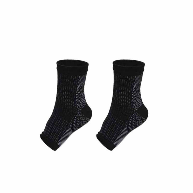1 st fot kompressionshylsa anti plantar stöd ankel ängel strumpor sportskydd basket fotboll fotled stöd avlastning: Svart / För l och xl