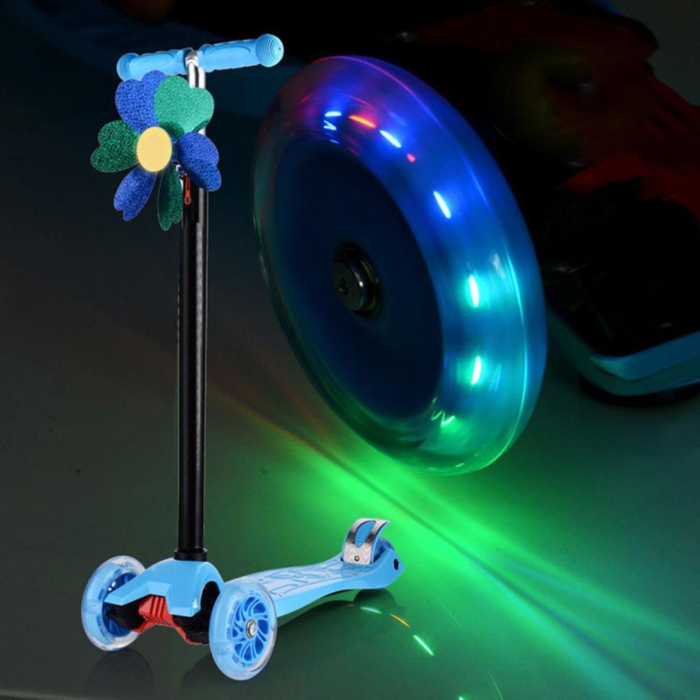 Mikro mini scooter hjul blinkende led lys scooter hjullejer 80mm skatehjul 100mm led flash