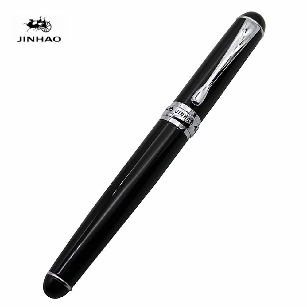 Jinhao X750-pluma estilográfica de Iraurita, suministros escolares de oficina, para estudiantes, varios colores: Black lacquer