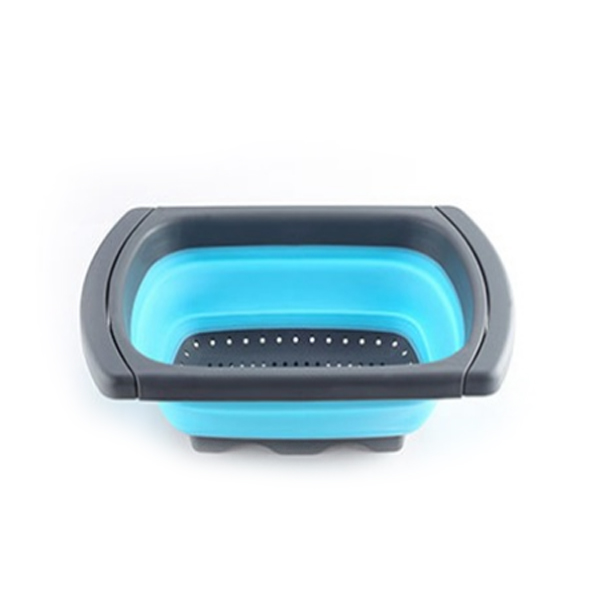 Folding Kitchen Strainer, Colander Collapsible, Perfect fits the Sink, with Handles, 6-quart Capacity, Red & Green