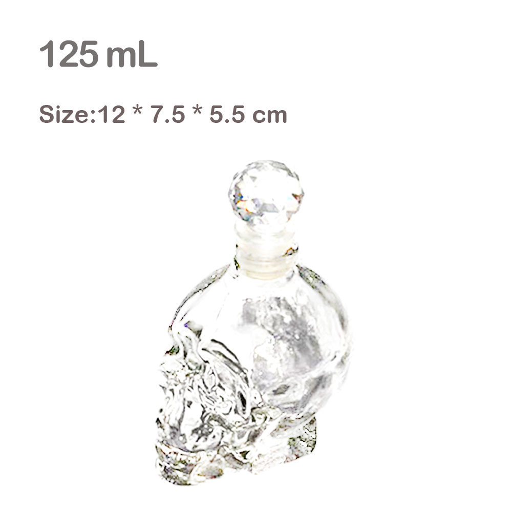 125ML 350ML 550ML 1000ML Vodka Bottle Skull Bottles Gothic Wine Vodka Decanter Glass Flagon: 125ml