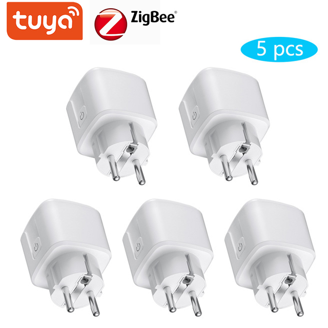 Tuya ZigBee 3.0 Smart Power Plug 16A Wireless App Voice Remote Control Socket Energy Monitor Outlet Works with Alexa Google Home