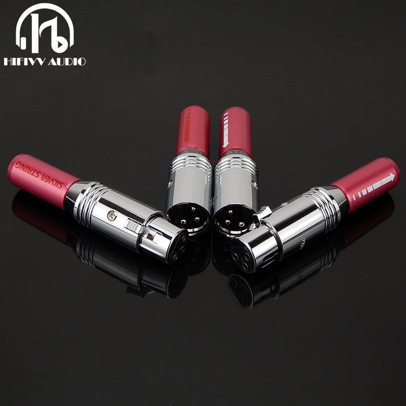 Vergulde Rhodium Xlr Naar Xrl Connector 3 Pin Vrouwelijke Of Mannelijke Balance Plug 6-10 Mm