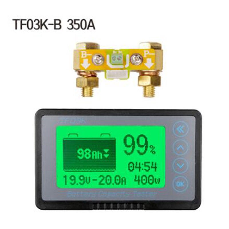 Dc 500A Coulomb Meter Batterij Monitor Resterende Capaciteit Indicator Voltage Spanning Lithium Lifepo Lood-zuur 12V 24V test: 350A