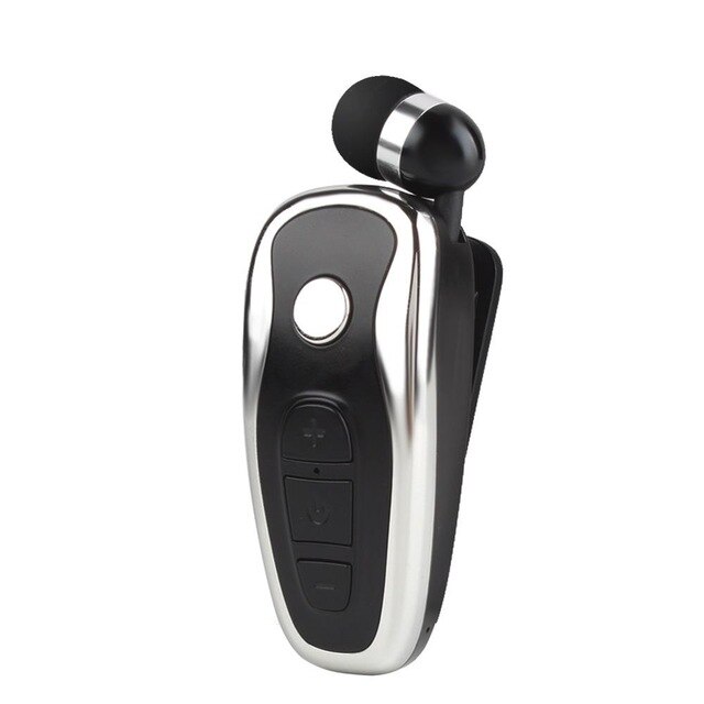 Nasin Q7 In-ear clip retractable motion call vibration stereo wireless Bluetooth earphone for xiaomi samsung huawei iphone: Black