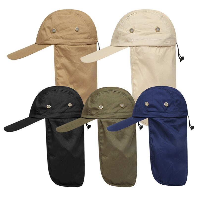 Sun Protection With Ear Neck Flap Cover For Hiking Riding Caps Outdoor Unisex Hiking Caps Quick Dry Sun Visor Cap Hat