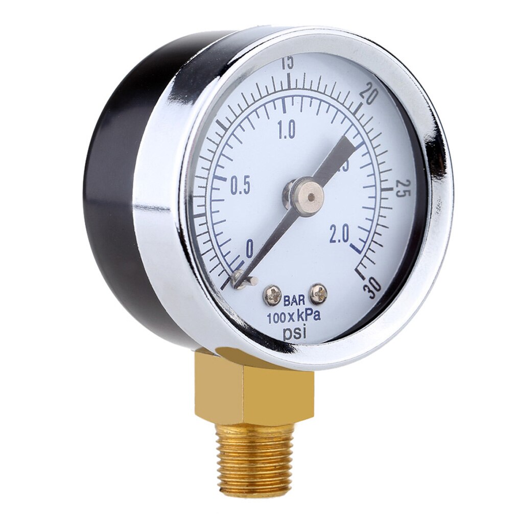 0~30PSI 0~2Bar Air Compressor Gauge 2" Face Side Mount 1/4" NPT Hydraulic Compressed Air Pressure Gauge Tester Measurer