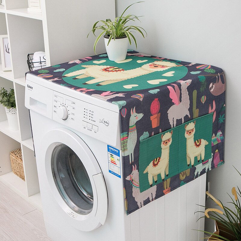 Home Cleaning Carton Dust Covers Washing Machine Covers Refrigerator Dust With Pocket Cotton Dust Cover: C