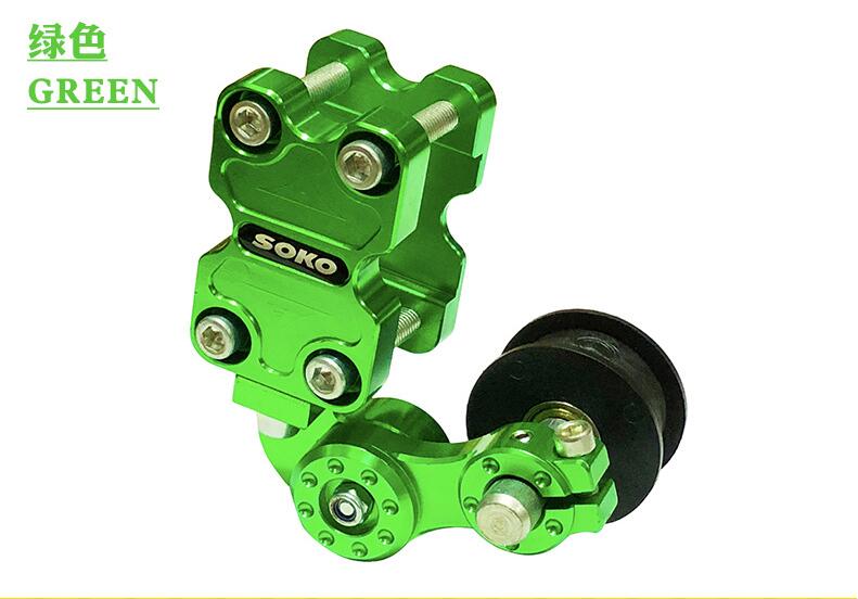 Motorcycle Chain Adjuster Black Red Automatic Regulator Chain Tensioner Aluminum Alloy For Most Motorcycle: Green