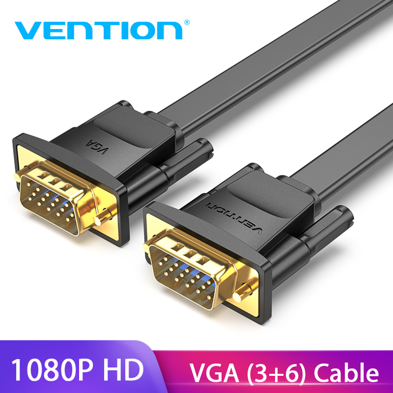 Tions 1080P VGA Kabel VGA Stecker auf VGA Stecker Flache Geflochtene Hohe Prämie Abschirmung HDTV VGA Kabel für Projektor Monitor Kabel VGA
