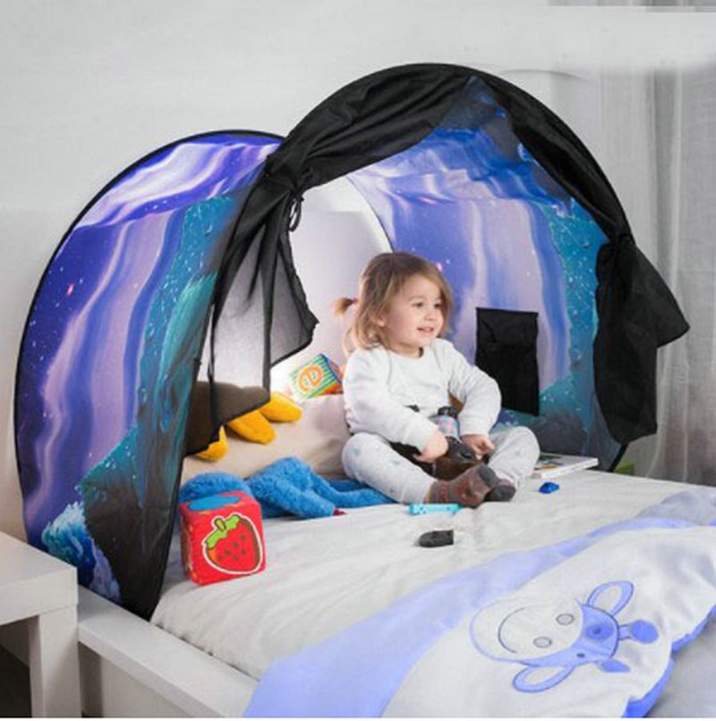 Drøm fantasi telte til børn sengetelt tegneserie foldbart magisk legehus trøstende om natten sov prinsesse hemmeligt slot