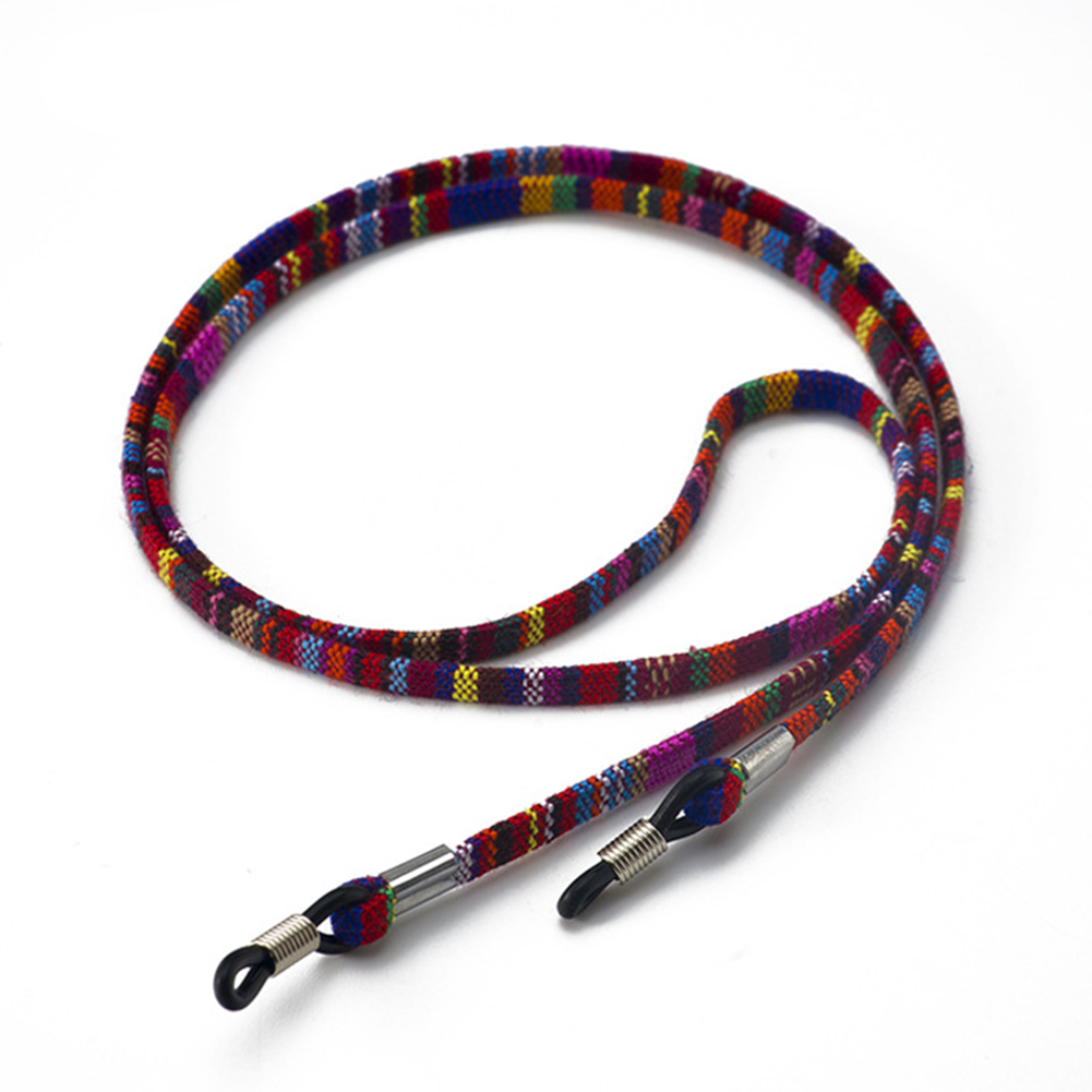 5mm breda retro glasögon solglasögon halssnöre snöre hållarrem glasögon lanyard hållare etnisk stil solglasögon sladdrem: Mörklila