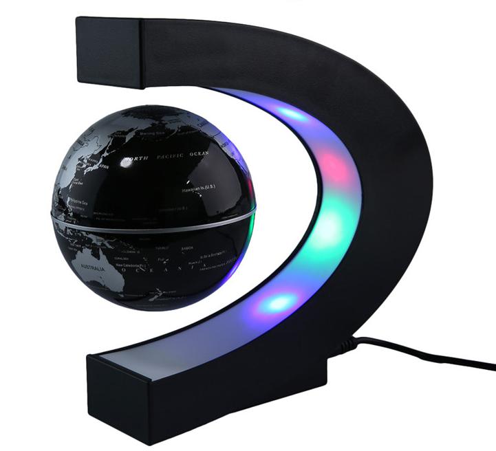 3 Inch Magnetic Levitation Globe Student School Teaching Equipment Night Light Globe UK US EU AU Plug: EU  black