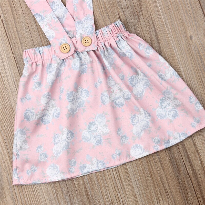 0-3Y Lovely Infant Baby Girl Clothes Floral Suspender Strap Skirts Casual Style Summer Baby Gril Skirts