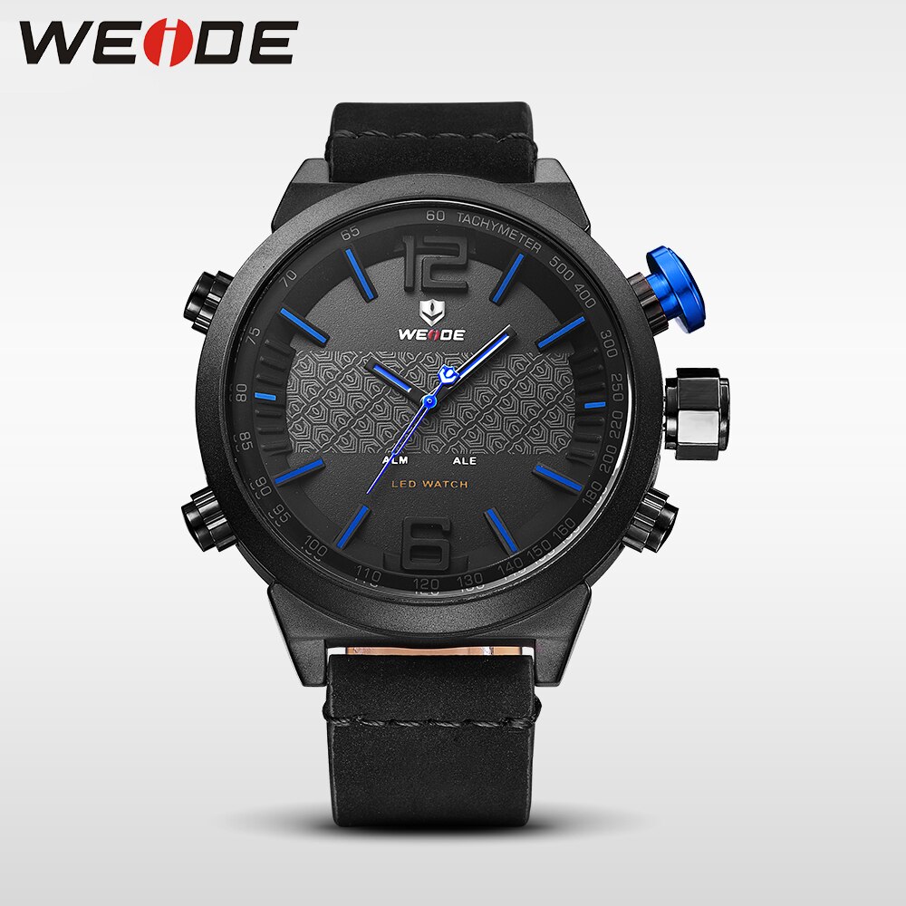 WEIDE Men Watch Relogio Masculino Digital Auto Date Alarm Back Light Watch Quartz Multiple Time Zone Wristwatches Men's Watches
