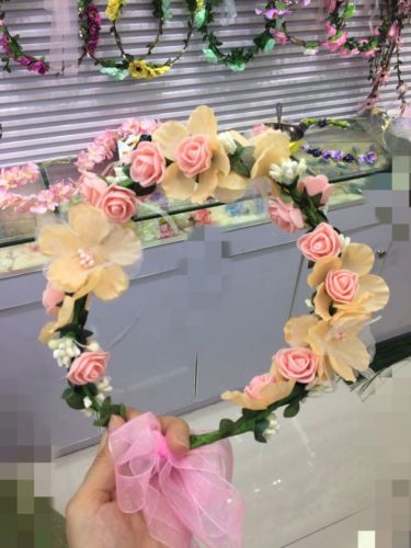 Kerst Vrouwen Wedding Boho Bloem Haar Krans Kroon Hoofdband Bloemen Krans Xmas Haarband