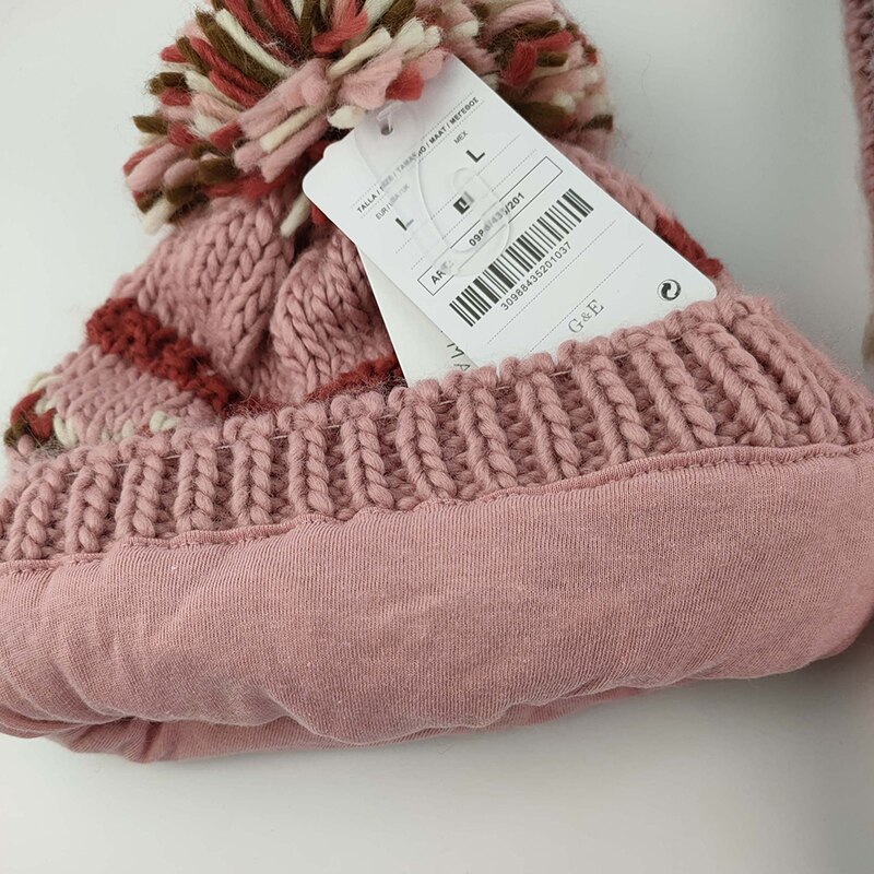 Cappello sciarpa Set ragazza inverno pompon Beanie bambini rosa pile caldo autunno sci accessorio per esterni