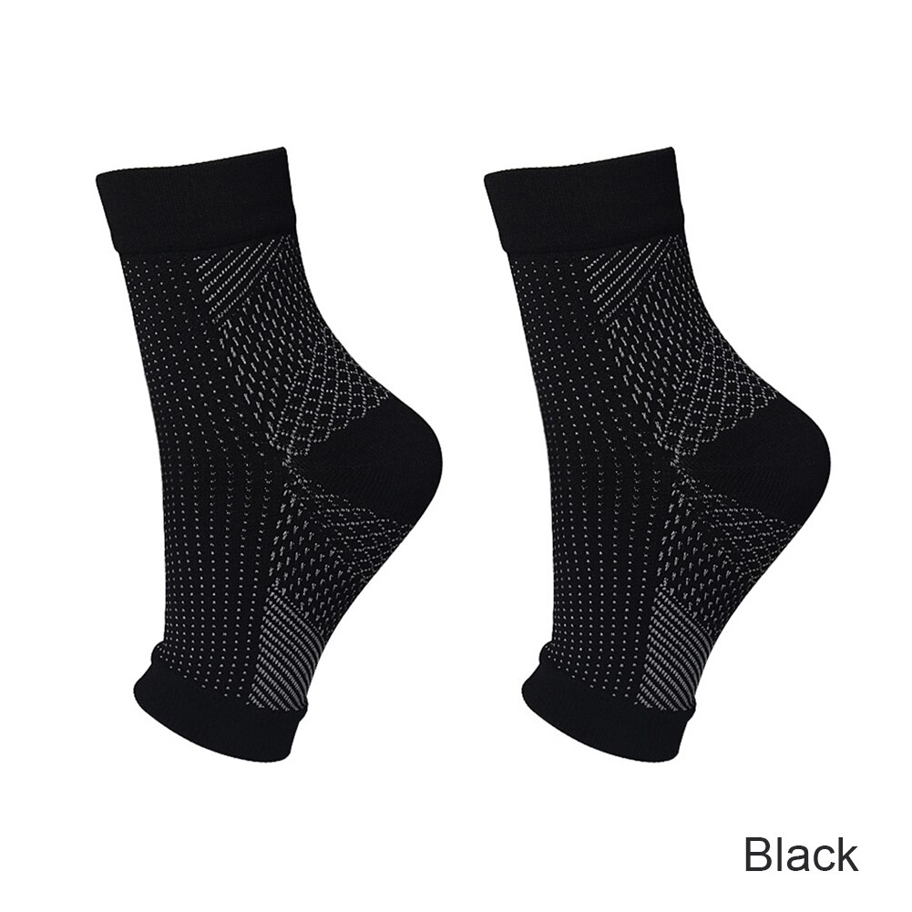 1 paar fußengel Anti-ermüdungs-kompressions-fußmanschetten mit knöchelunterstützung, fahrrad-, Basketball- und sportsocken für draussen-aktivitäzehn, herren-knöchelbandage: Schwarz / S/m