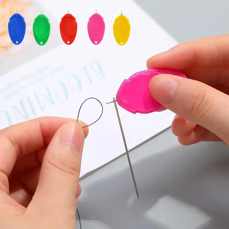 Enhebrador de agujas automático para personas mayores, dispositivo Simple para máquina de coser, herramienta de punto de cruz, 5/10/20 piezas