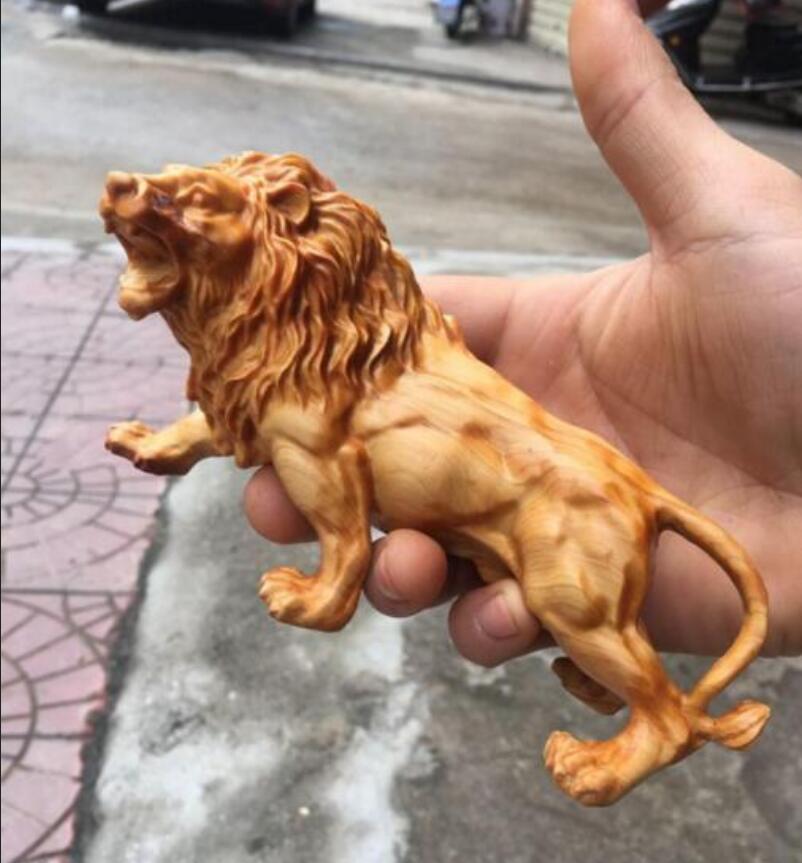 Copper Statue TOP COOL GOOD Auspicious GOOD luck Handmade wood carving animal lion statue Ornament